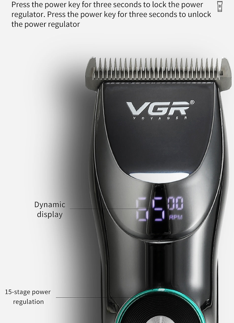 VGR 256 Hair Clipper Professional Personal Care Digital Display Variable Speed Trimmer For Men  Barber Clippers V256 - HAB 