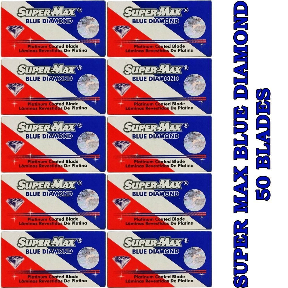 Super Max Blue Diamond Double Edge Razor Blades 50 100 200 pcs   FREE SHİPPİNG - HAB 