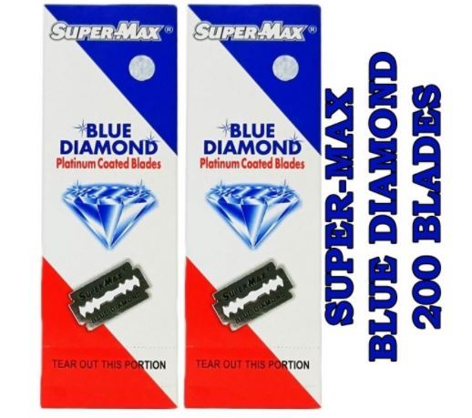 Super Max Blue Diamond Double Edge Razor Blades 50 100 200 pcs   FREE SHİPPİNG - HAB 