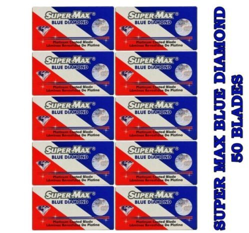 Super Max Blue Diamond Double Edge Razor Blades 50 100 200 pcs   FREE SHİPPİNG - HAB 