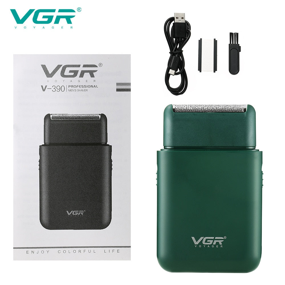 VGR V390   Electric Shave Car Shaver Portable Shaver Men's Electric Mini Shaver Push White Reciprocating Shave VGR V-390 - HAB 