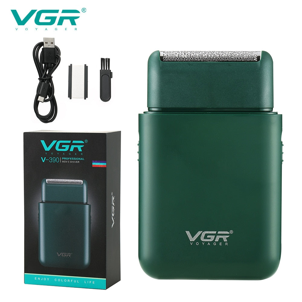 VGR V390   Electric Shave Car Shaver Portable Shaver Men's Electric Mini Shaver Push White Reciprocating Shave VGR V-390 - HAB 