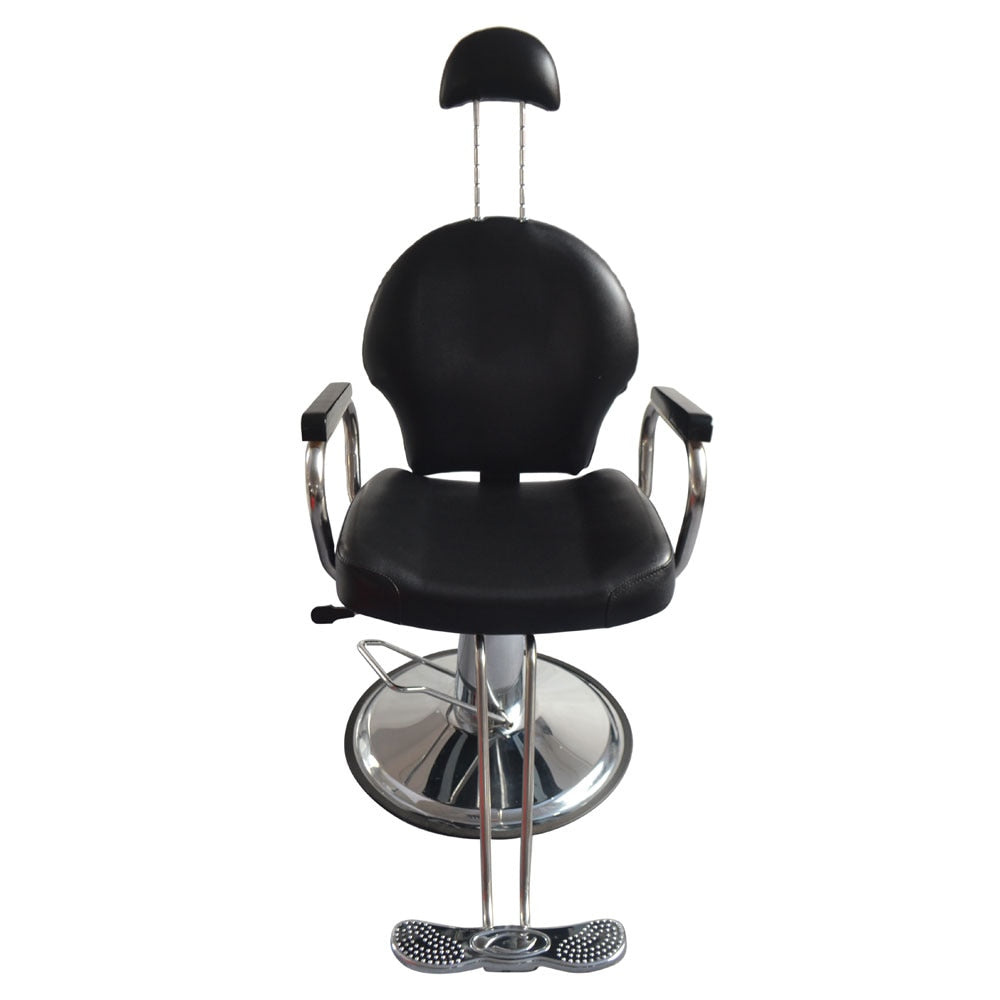 Hair Beauty Equipment  8735 Man Barber Chair with Headrest Black Salon furniture - HAB 