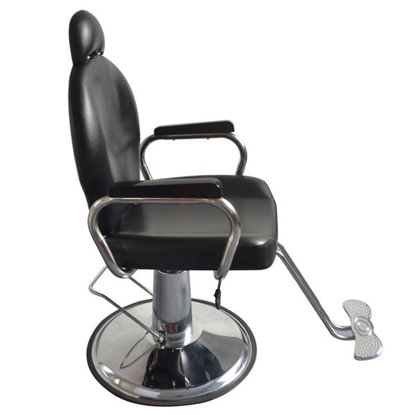 Hair Beauty Equipment  8735 Man Barber Chair with Headrest Black Salon furniture - HAB 