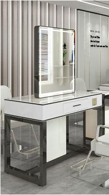 Barber shop mirror table hairdressing shop mirror cabinet integrated hair salon special photo studio makeup mirror - HAB 