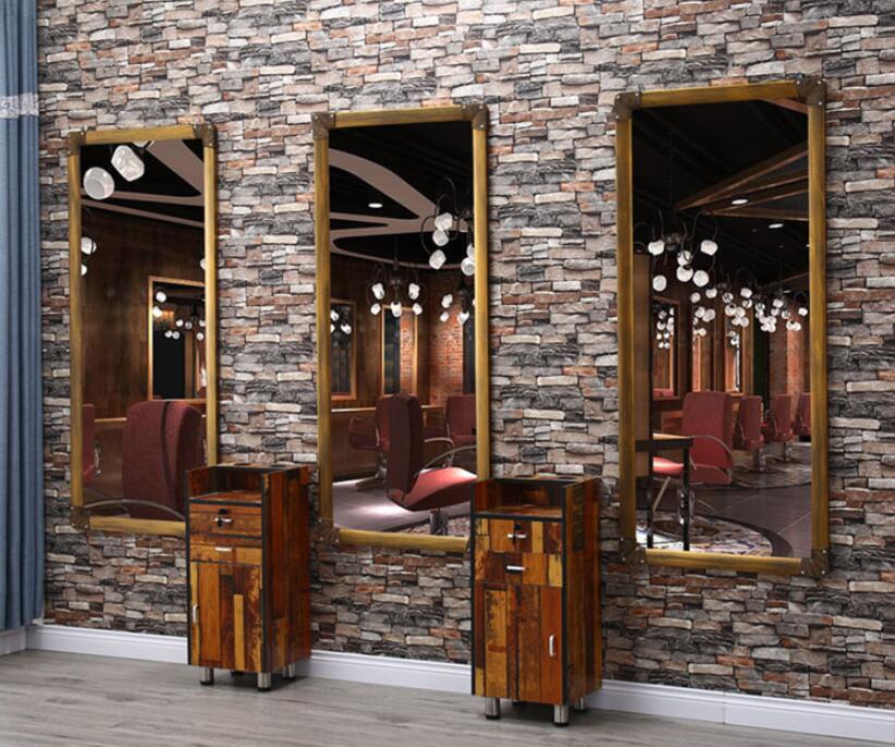 Hairdressing mirror net celebrity retro barber shop mirror makeup single frame hair salon dedicated - HAB 