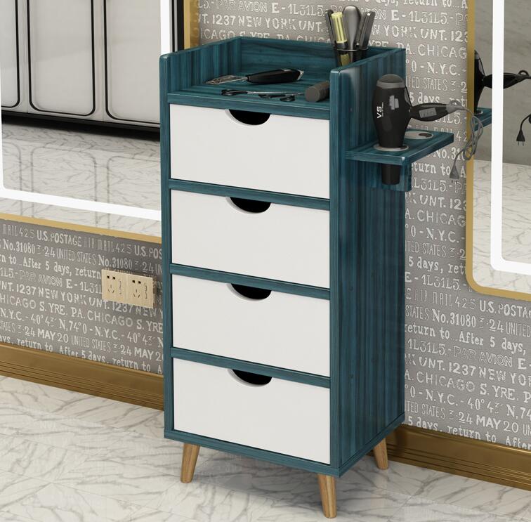 Barber shop tool cabinet hair salon special tool table hairdresser rack drawer mirror cabinet small hair cutting cabinet - HAB 