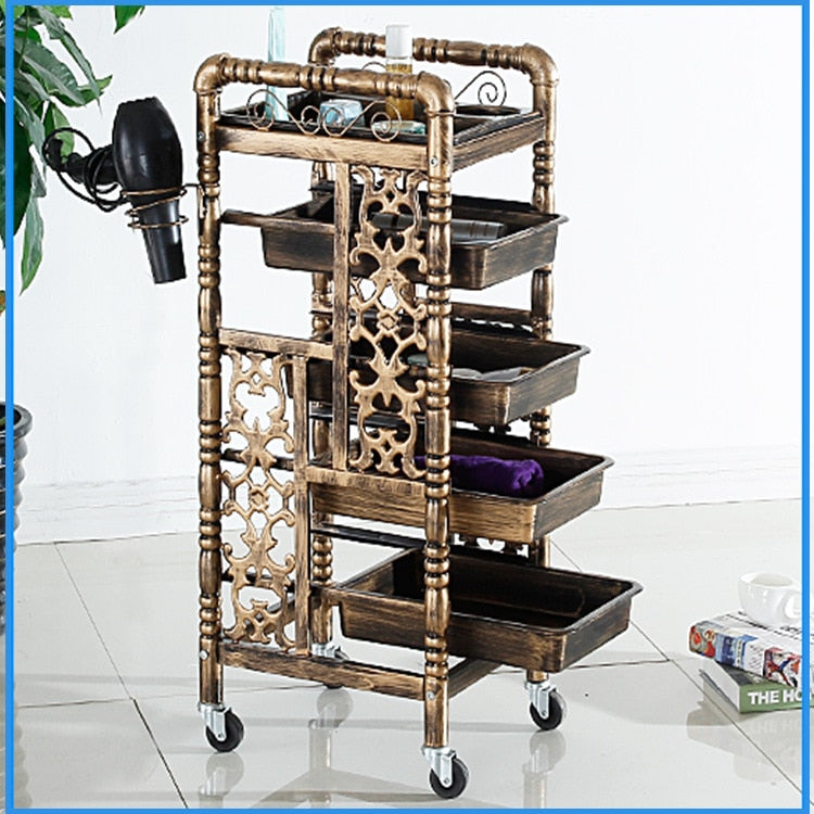 Beauty stroller hair dyeing stroller hair salon tool cart five-layer bar car barber shop trolley tool cabinet - HAB 