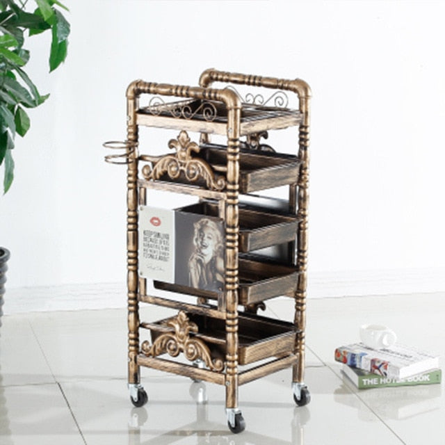 Beauty stroller hair dyeing stroller hair salon tool cart five-layer bar car barber shop trolley tool cabinet - HAB 