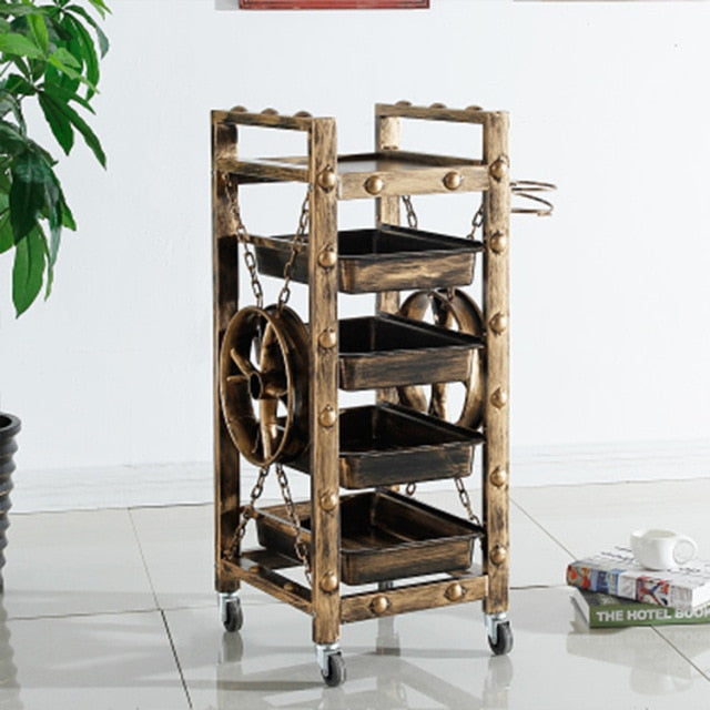 Beauty stroller hair dyeing stroller hair salon tool cart five-layer bar car barber shop trolley tool cabinet - HAB 