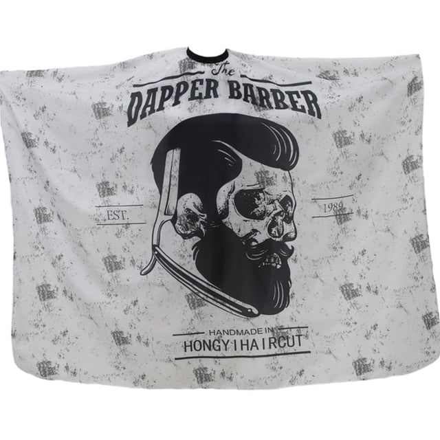 2020 New Haircut Hairdressing Barber Cloth Skull Pattern Apron Polyester Cape Hair Styling Design Supplies Salon Barber Gown - HAB 