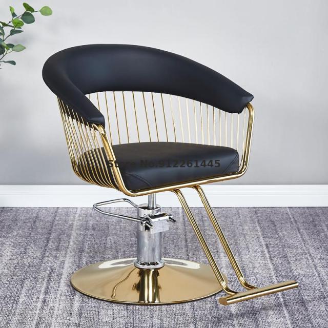 Sturdy And Durable Barber Shop Chair Hair Salon Special Net Red Disc High-grade Lifting Rotating Hair Cutting Hairdressing Chair - HAB 