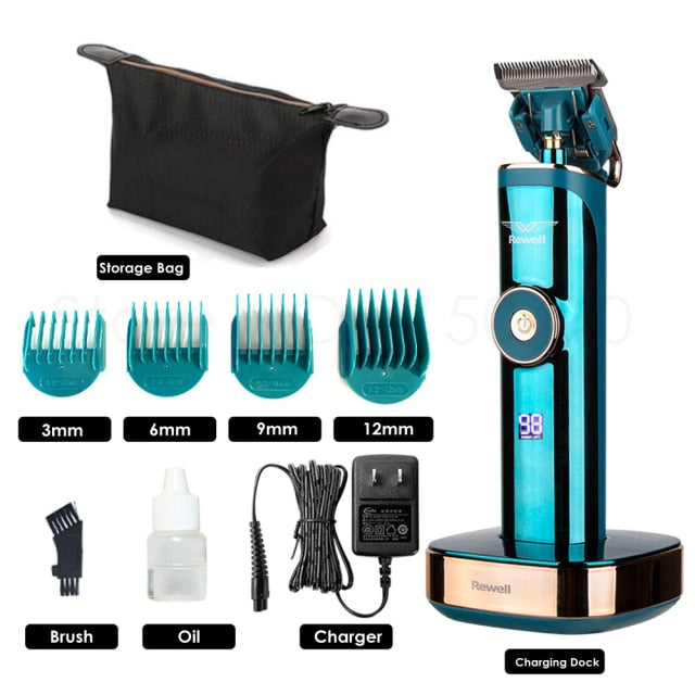 Professional Barber Hair Clipper Titanium Blade Cutter V325 LCD Rechargeable Hair Trimmer Men Barber Adjustable Haircut Machine - HAB 