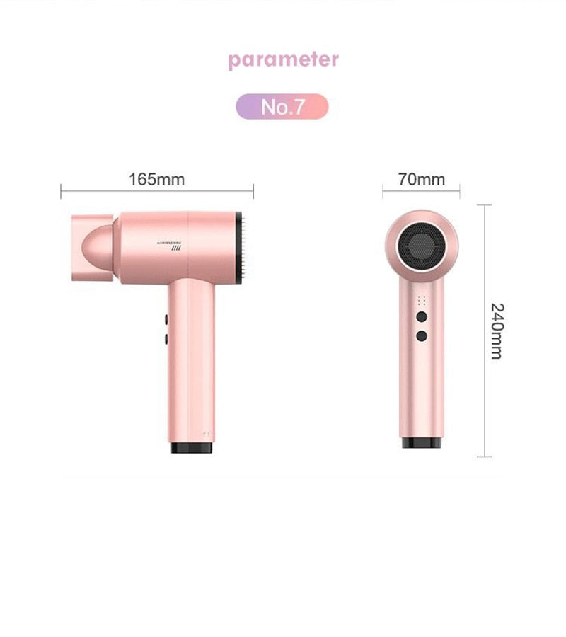 Wireless Intelligent Hair Dryers Hair Care 5000mAh Professional Quick Dry Water Ion Hair Dryer Portable Hair Dryer Rechargeable - HAB 