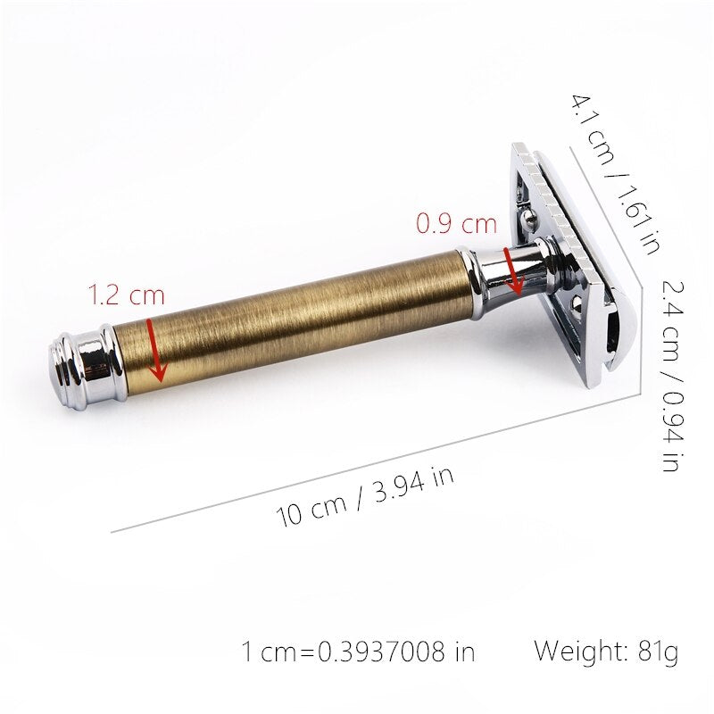 YINTAL Razors For Shaving Men Blade Replaceable Bronze Style Brass Handle Double Edge Safety Razor 1 Razor Simple packing - HAB 