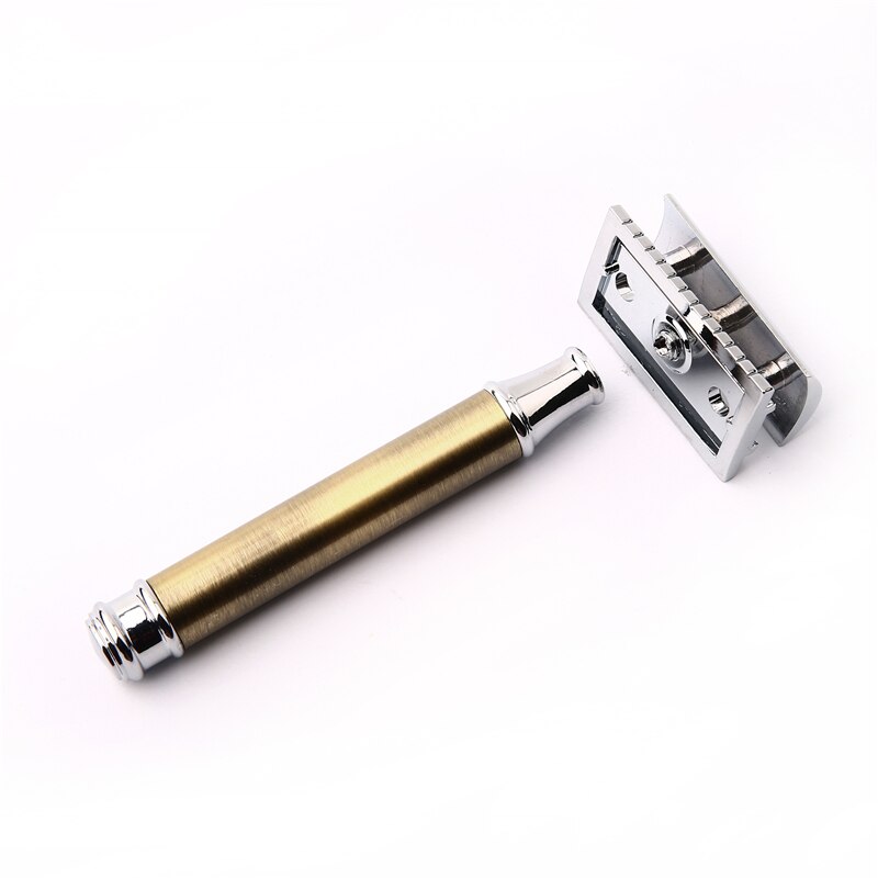 YINTAL Razors For Shaving Men Blade Replaceable Bronze Style Brass Handle Double Edge Safety Razor 1 Razor Simple packing - HAB 