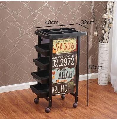 Beauty Salon Cart Hot Dye Cart Hair Salon Five Bars Barber Shop Cart Tool Cabinet. - HAB 