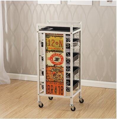 Beauty Salon Cart Hot Dye Cart Hair Salon Five Bars Barber Shop Cart Tool Cabinet. - HAB 