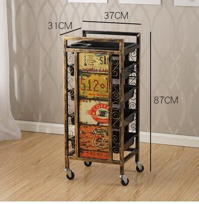 Beauty Salon Cart Hot Dye Cart Hair Salon Five Bars Barber Shop Cart Tool Cabinet. - HAB 