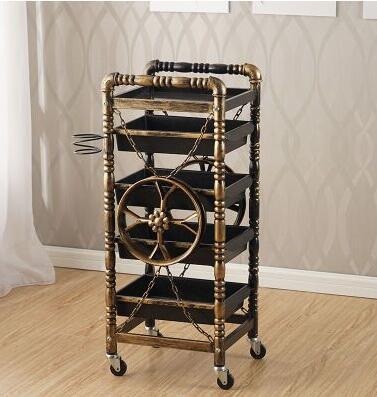 Beauty Salon Cart Hot Dye Cart Hair Salon Five Bars Barber Shop Cart Tool Cabinet. - HAB 