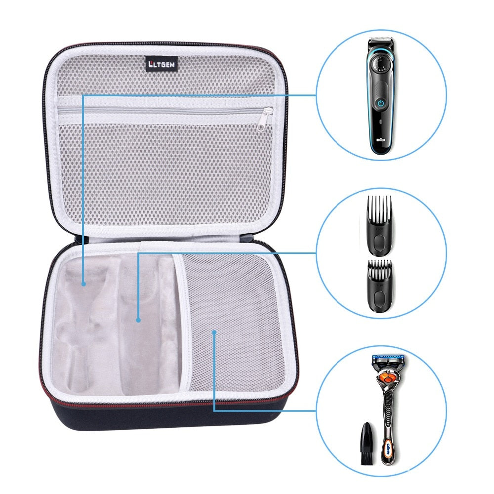 LTGEM EVA Hard Case for Braun BT3040 Men's Ultimate Hair Clipper/Beard Trimmer - Travel Protective Carrying Storage Bag - HAB 