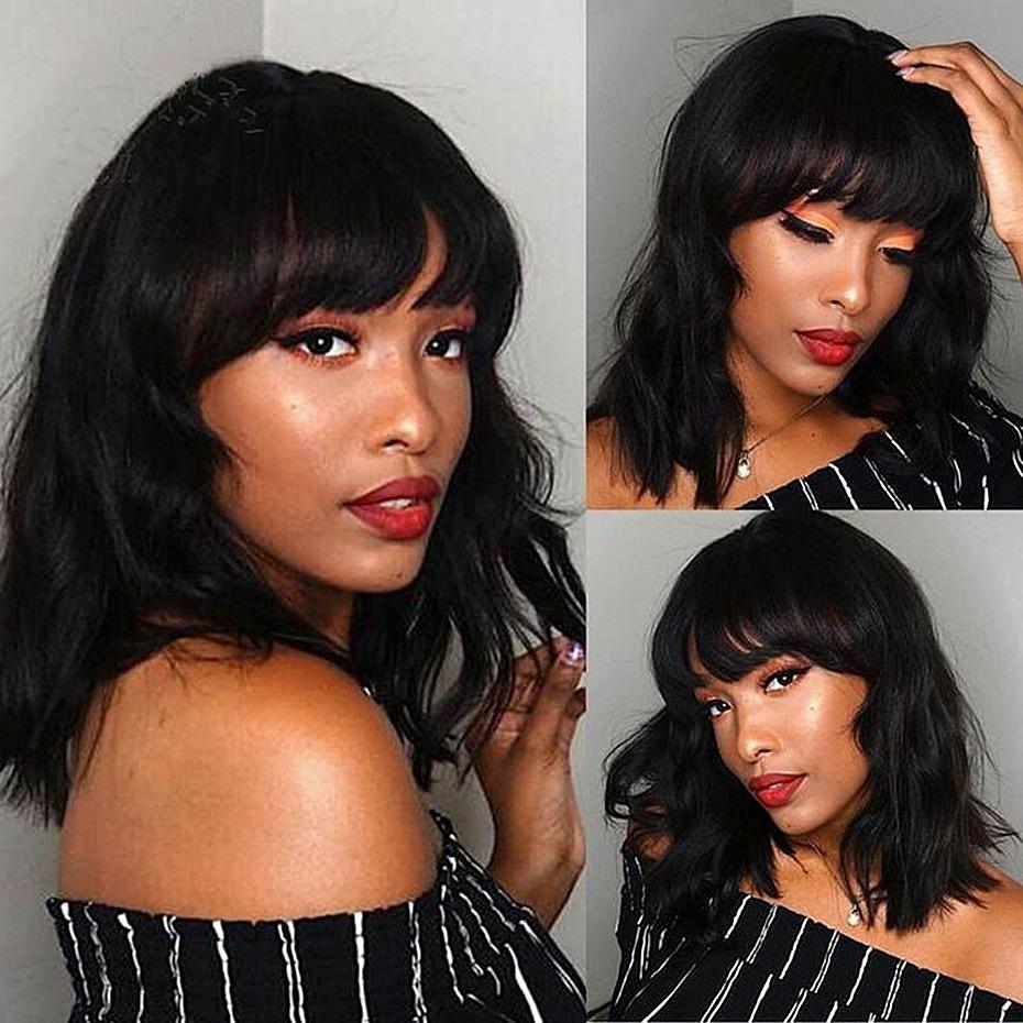 Short Bob Body Wave Wigs with Bang - HAB 