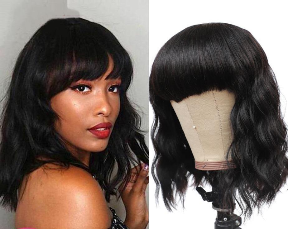 Short Bob Body Wave Wigs with Bang - HAB 